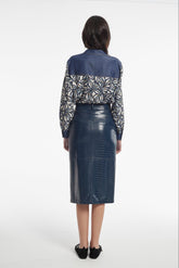 EMBOSSED LEATHER EFFECT AIME SKIRT